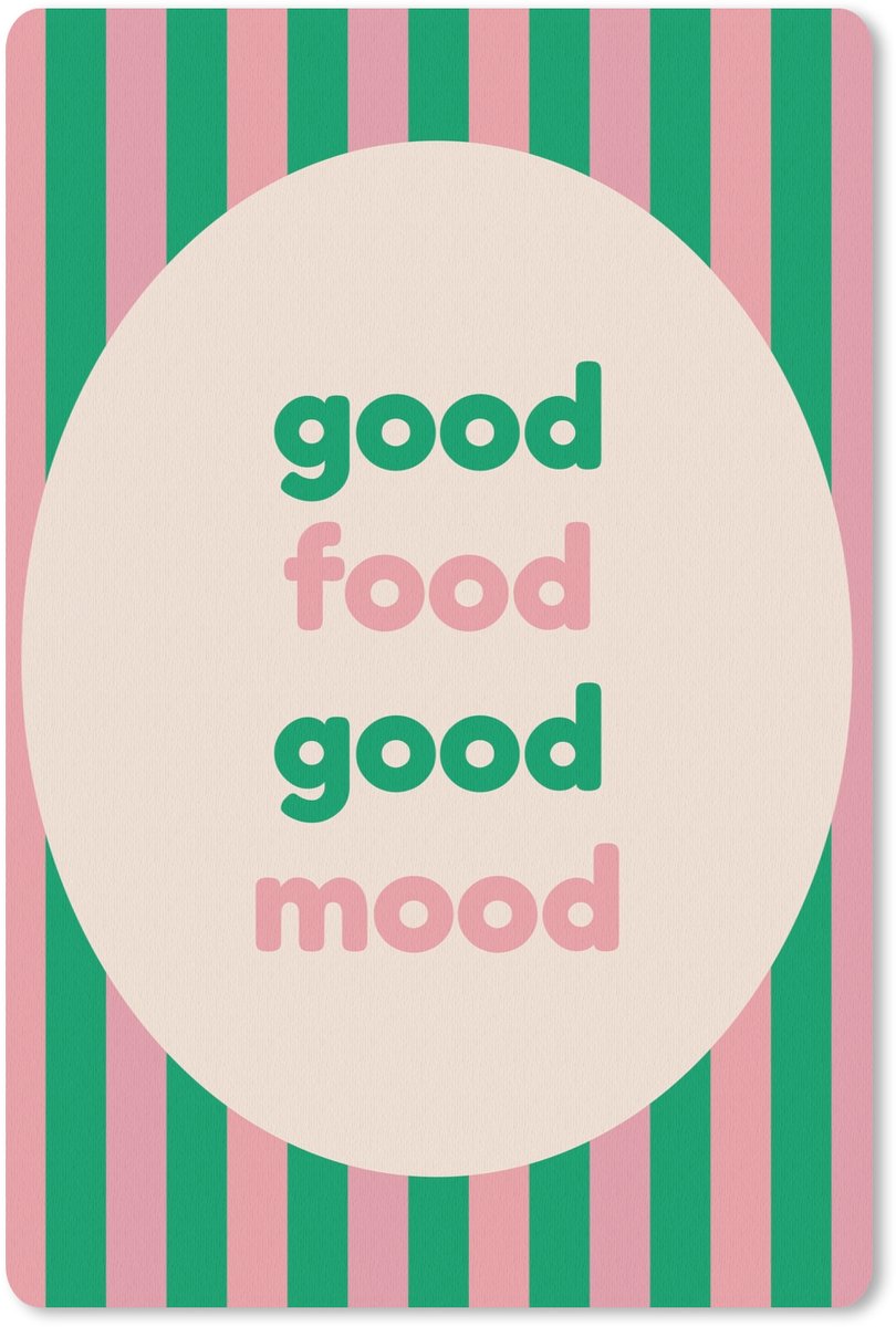 Muismat 18x27 cm - Mousepad Gestreept - Quote - Ovaal - Roze - Muismatten