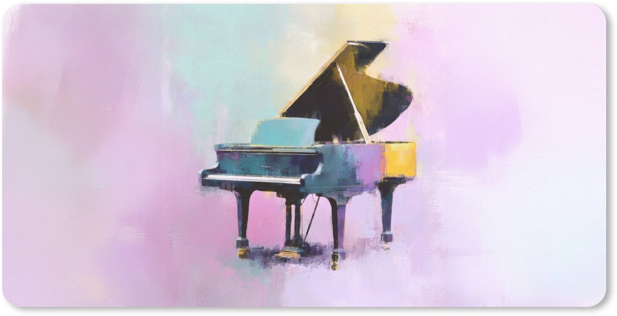 Muismat XXL 100x50 cm - Bureau onderlegger - Bureau mat Piano - Pastel - Elegant - Dromerig - Bureaumat - Gaming mousepad xl - Bureaulegger groot - Computer deskmat