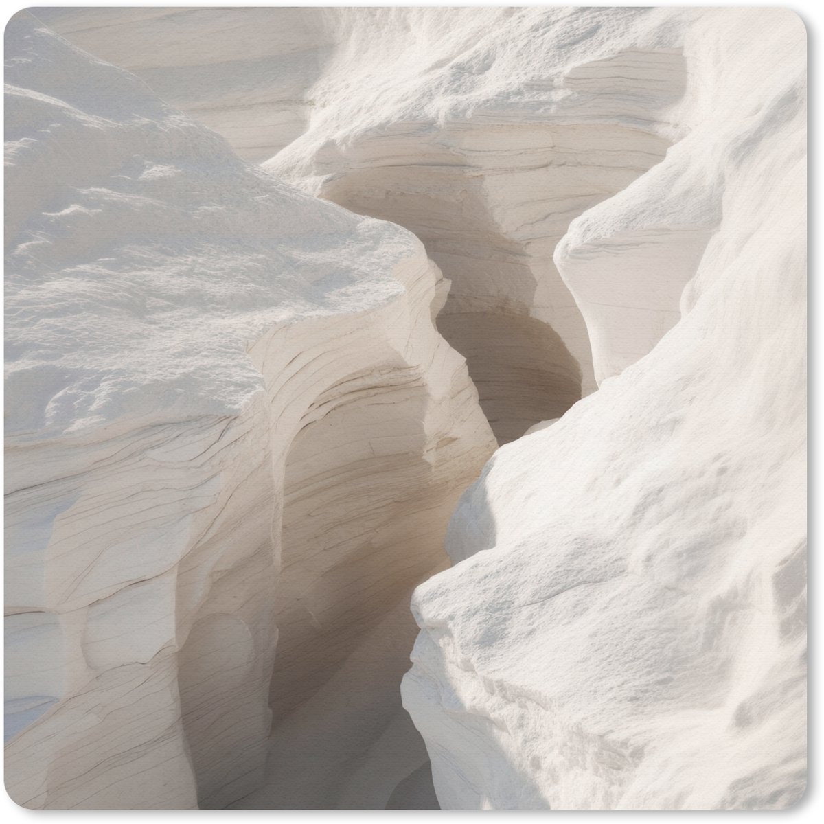 Muismat 20x20 cm - Mousepad Kloof - Wit - Sneeuw - Muismatten