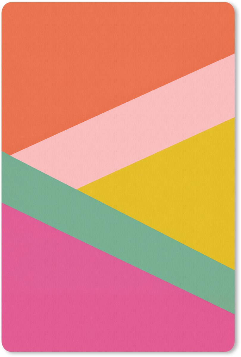 Muismat 18x27 cm - Mousepad Driehoeken - Kleurrijk - Abstract - Muismatten