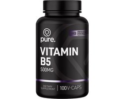 Pure. Vitamine B5 - 100 V-Caps - 500mg - pantotheenzuur - pantothenic acid - capsules