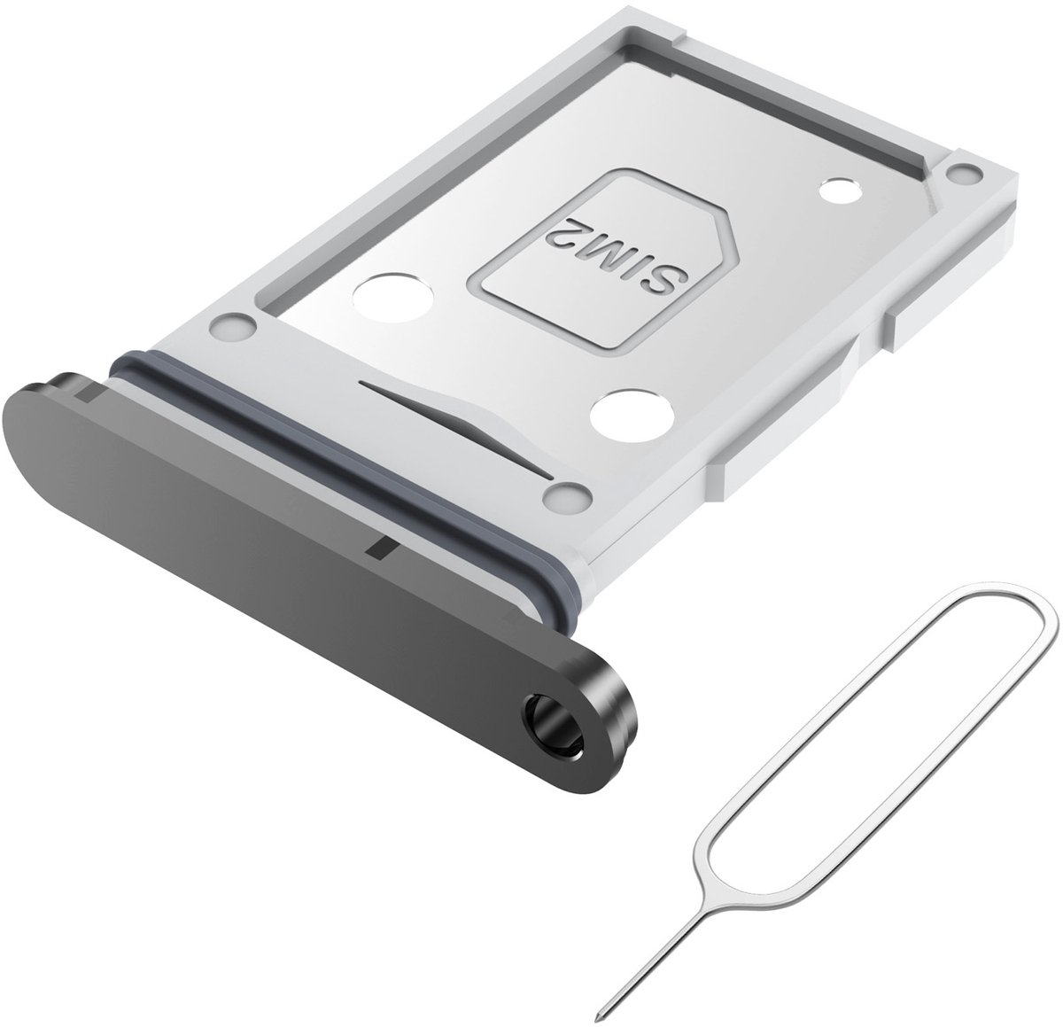 MMOBIEL Dual Simkaart Houder Geschikt voor Samsung Galaxy S25 Edge – Sim Card Tray - Dubbele Simkaarthouder Vervanging - Incl. Sim Pin en Waterdichte Rubberen Ring - Zwart