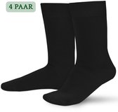 Hipperboo® 4 Paar Bamboe Sokken - Maat 35-38 - Zwart - Dames Sokken - Bamboe Kousen - Naadloos - Hypoallergeen - Zijdezacht - Vochtregulerend