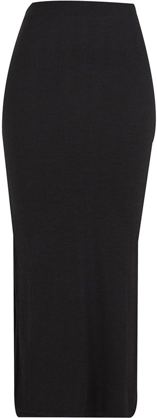 Urban Classics - Jupe longue côtelée à fente haute - XL - Zwart