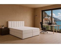 Boxspring Amalfi vlak, 140x200 cm, kleur wit