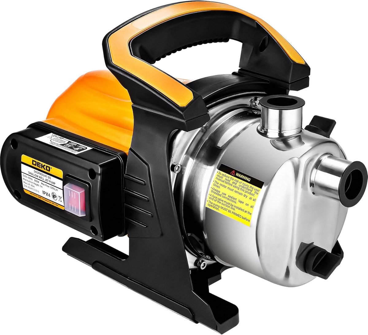 Draagbare Waterpomp 800W met Drukverhogend Systeem voor Tuin en Irrigatie thumbnail 8