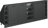 Vicco Rion Kastenset voor schuine wand – Set van 5 Antraciet landhuis/antraciet
