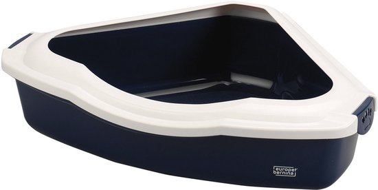 Ebi Spectra Open Hoekkattenbak - Blauw/Wit - 38 x 56 x 14 cm