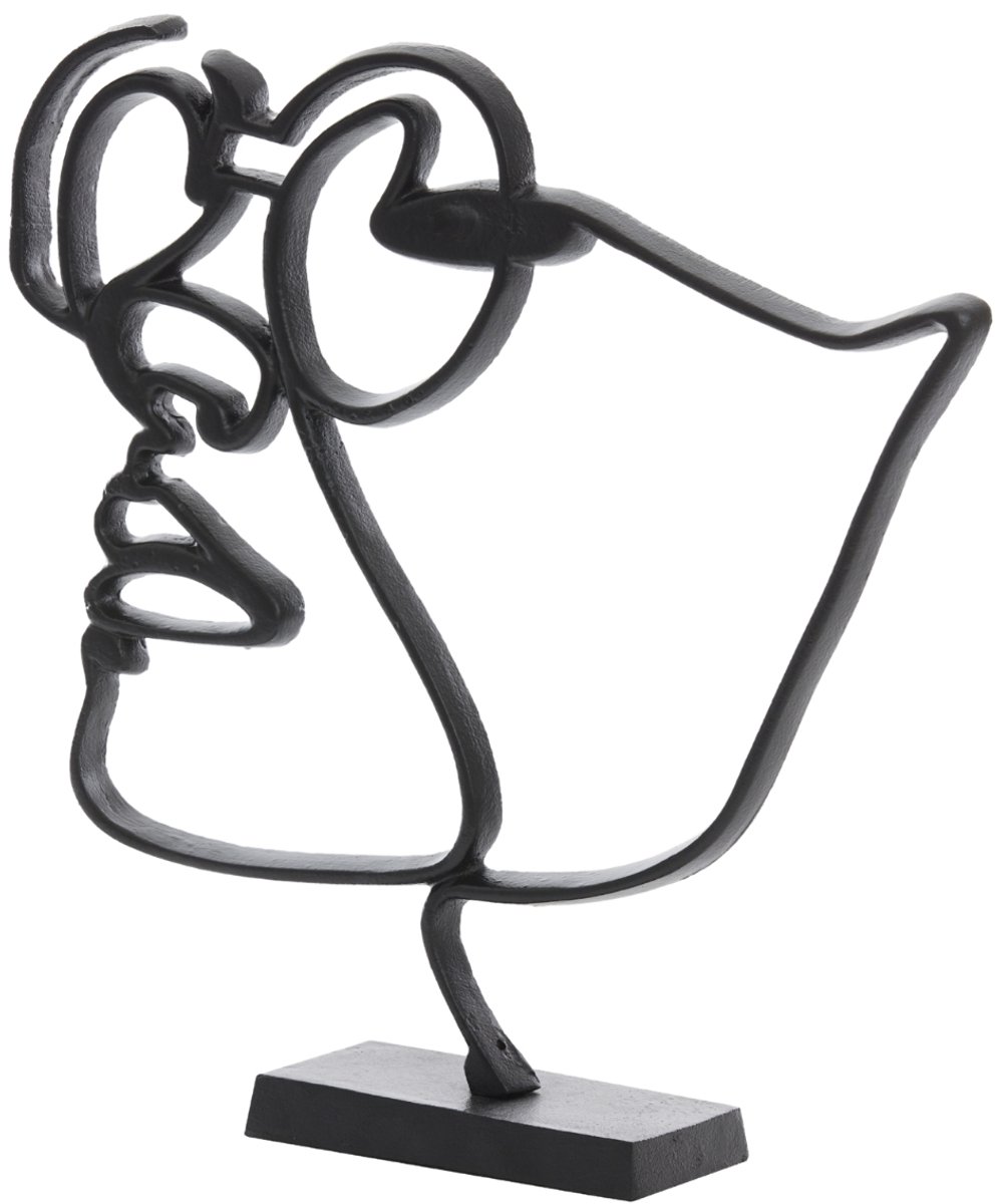 beeld Face zwart 45 cm