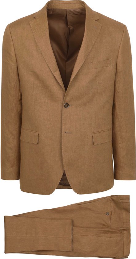 Convient - Costume en lin Camel - Homme - Taille 50 - Coupe moderne