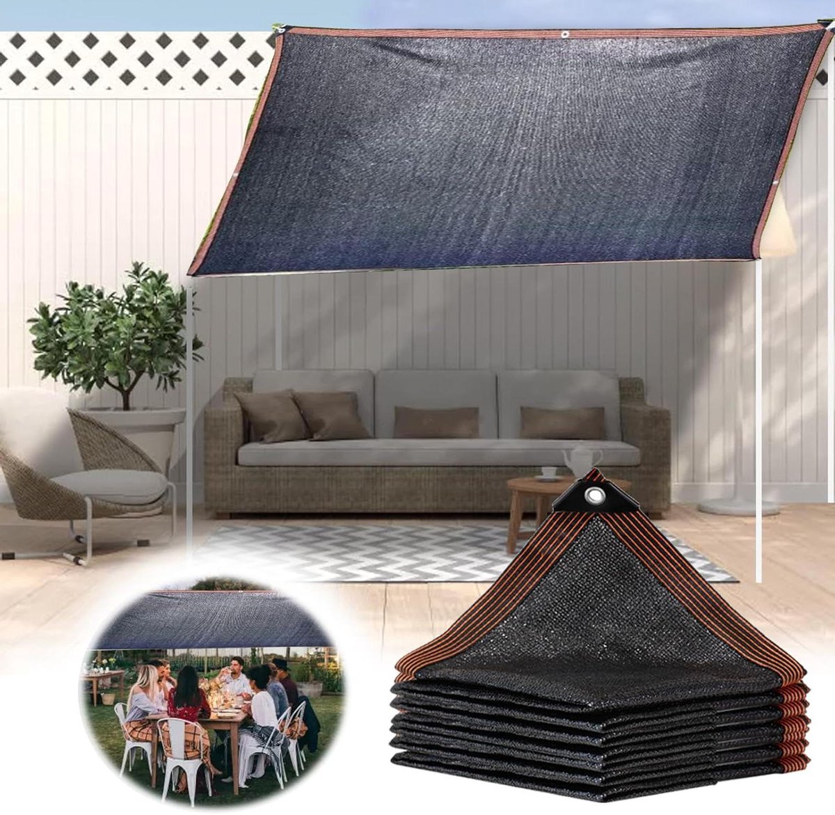 Allecto Plus - Zonwerend zwart gaas | Bulkrol voor UV-bescherming in tuinen en op terrassen