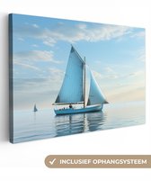 Tableau sur toile Voilier - Lac - Water - Maritime - Nature - 180x120 cm - Décoration murale XXL