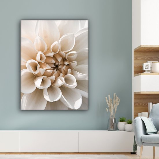 Tableau sur toile Fleurs - Wit - Nature - 90x120 cm - Décoration murale