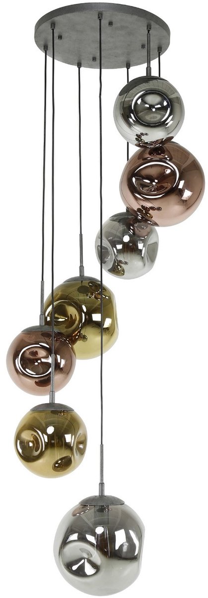Giga Meubel Hanglamp Stellar - Zilver Metaal - 7-Lichts - 40x40x180cm