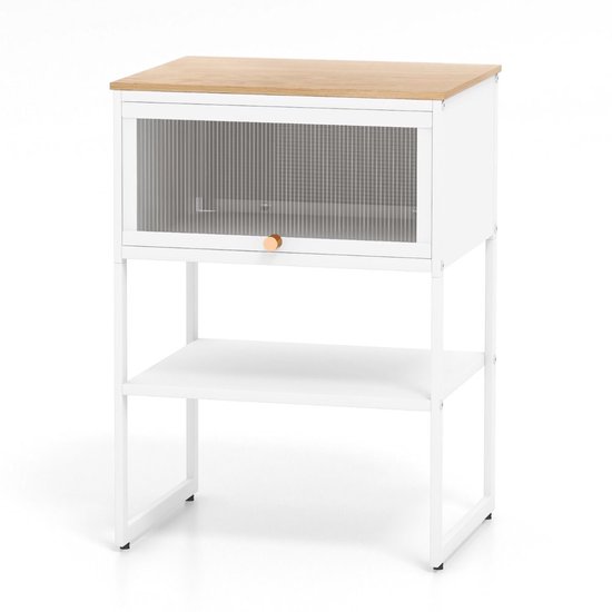 HOMCOM nachtkastje met 2 lades, open vak, 40x30x60 cm, houtlook, modern