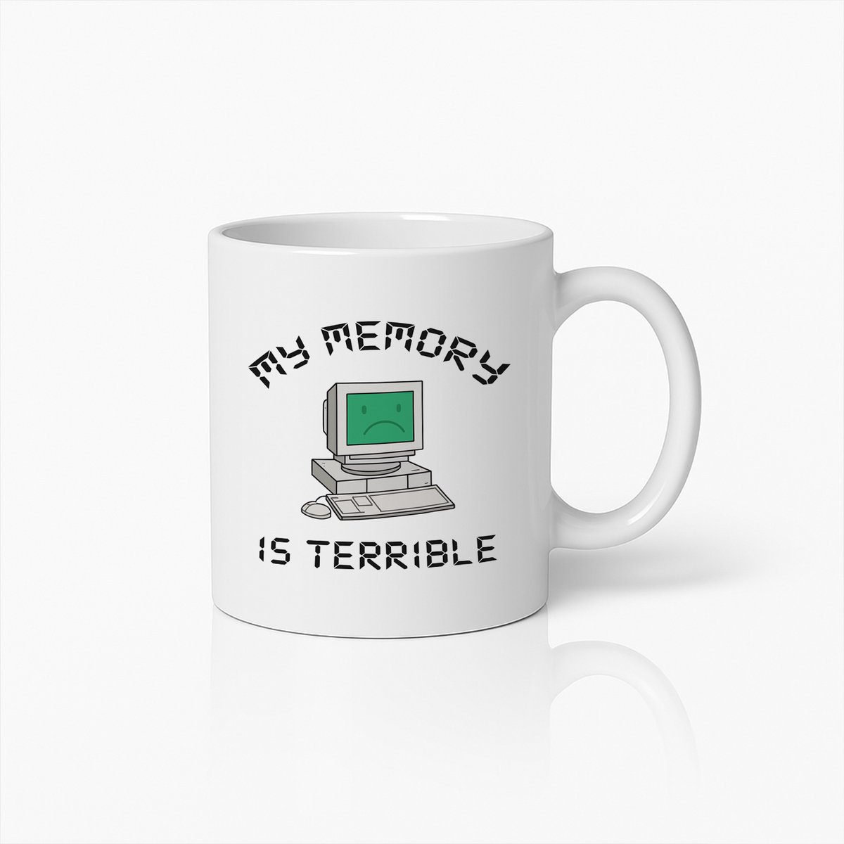 "Mijn Geheugen Is Vreselijk" Mok 330ml – Grappig Retro Computer Design Cadeau