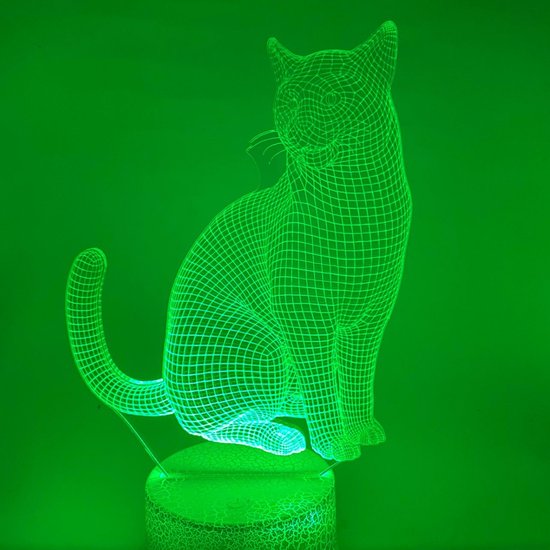 Kat Tafellamp,Retro Hars LED 3D Verlichting - LED Kat Lamp - Geschikt