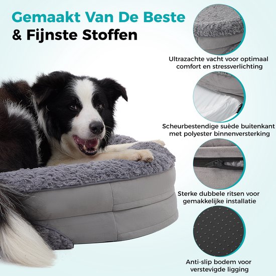 Dog's Lifestyle Orthopedische Hondenmand eco-leder Waterproof Zwart