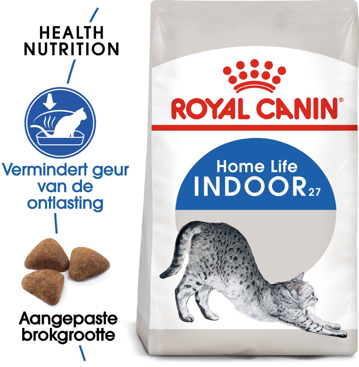 Bol.com Royal Canin Indoor 27 - Kattenvoer - 2kg - Voor de volwassen binnenkat aanbieding