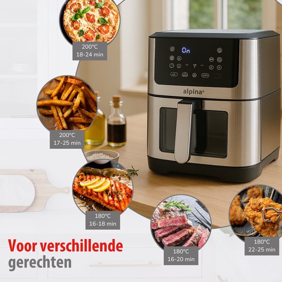 alpina Airfryer XXL - Friteuse à Air Chaud 8L - 1800W
