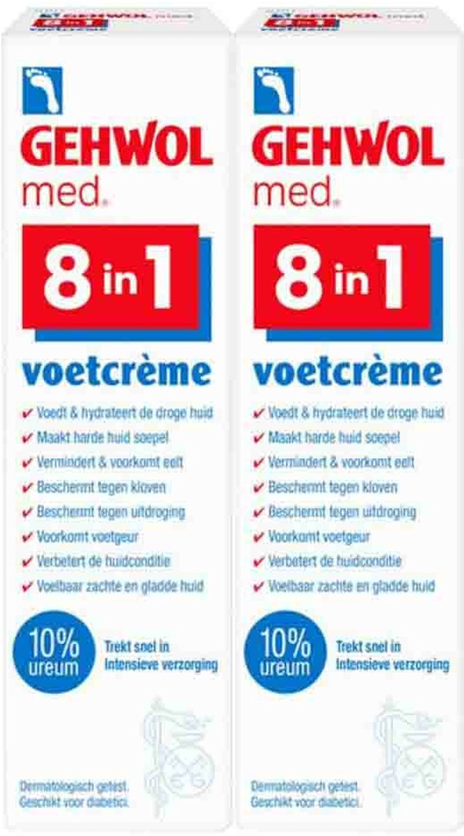 Gehwol Voetcreme 8 in 1 - 2 x 75 ml - Voordeelverpakking