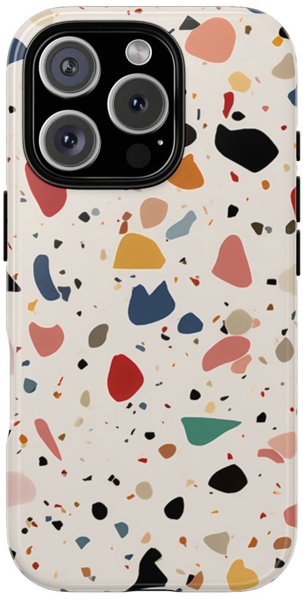 Kleurrijk Terrazzo-Patroon – Telefoonhoesje Geschikt voor iPhone 16 Pro