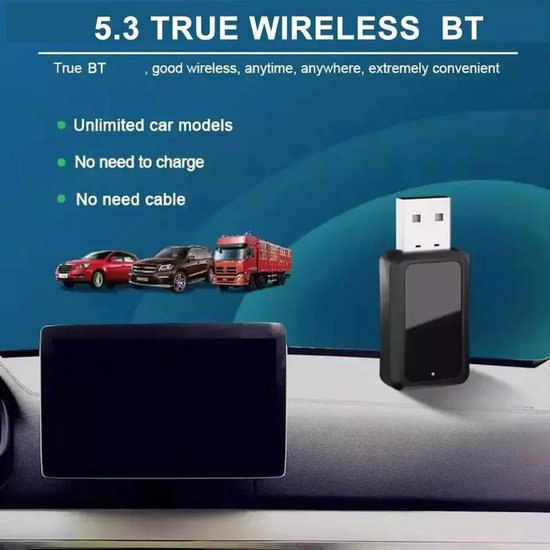 Auto Bluetooth 5.3 audio-ontvanger/zender USB-adapter met LED-display van ALESIGHT — afbeelding 5
