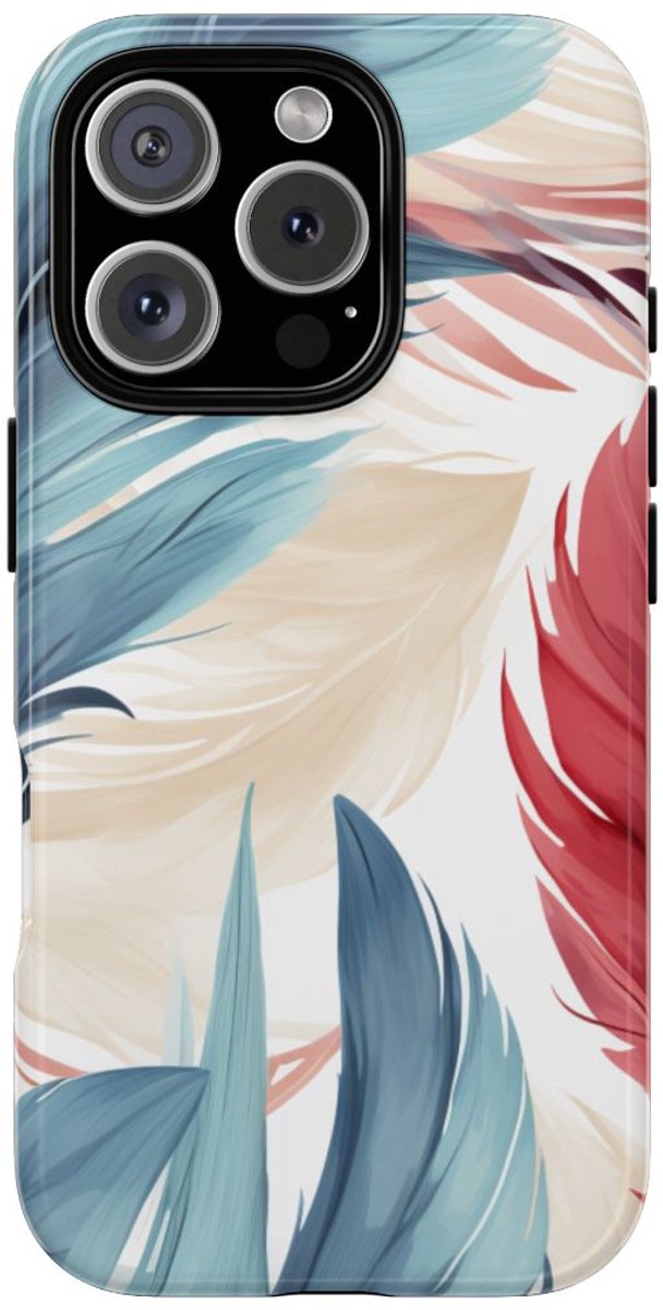 Blauw-Rood Verenpatroon – Telefoonhoesje Geschikt voor iPhone 16 Pro