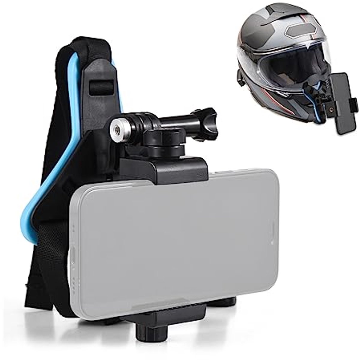 Helm Camera Mount Houder voor Actie Camera met Adapter en Telefoon Clip