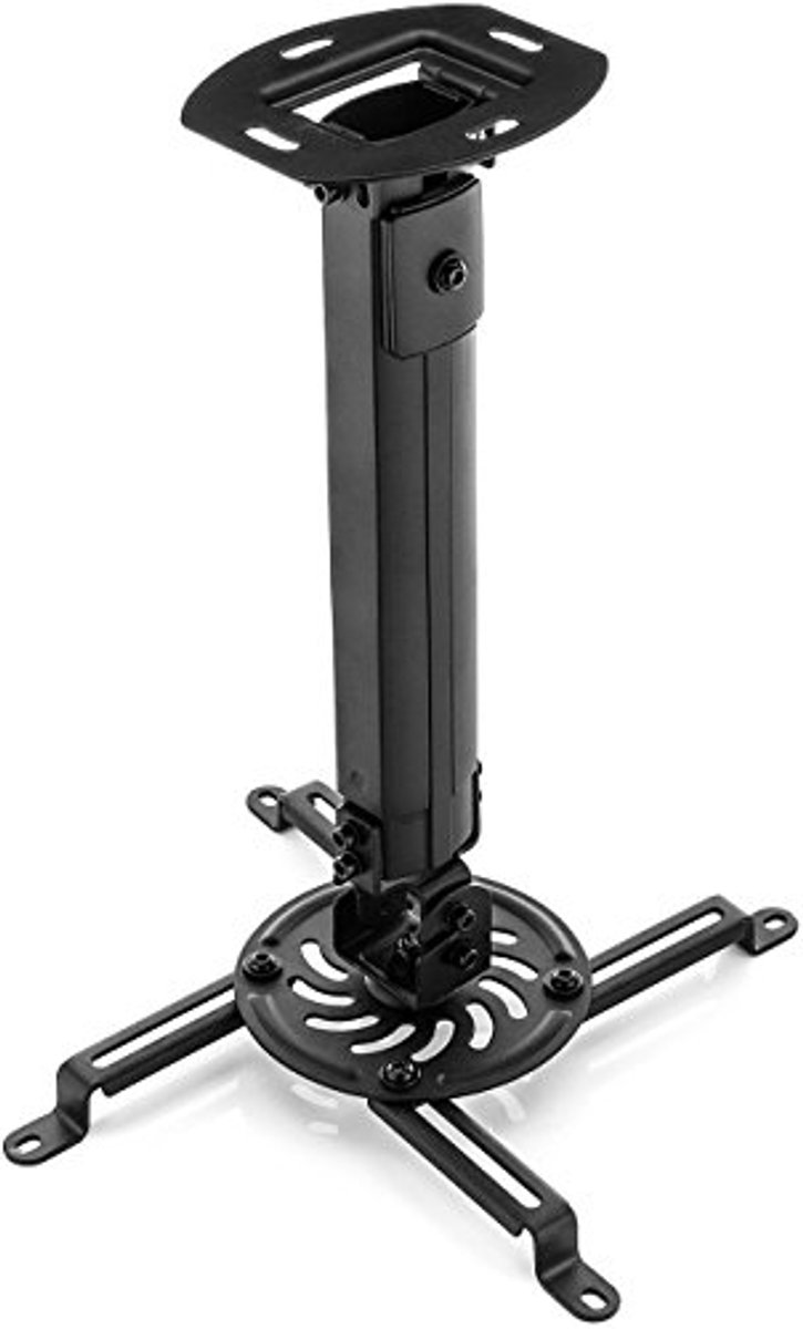 Universele Projector Plafondbeugel - 360° Draaibaar en Verstelbaar tot 580 mm - Tot 13,5 kg Belastbaarheid - Kabelgeleiding en Kantelbaar