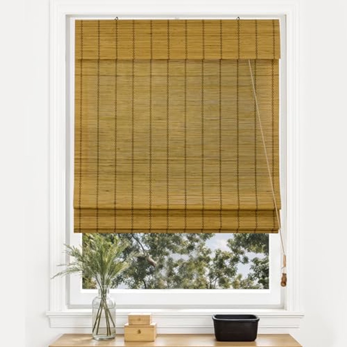 Bamboe Vouwgordijn 60 x 160 cm - Bruin - Inkijkbescherming voor Ramen en Deuren