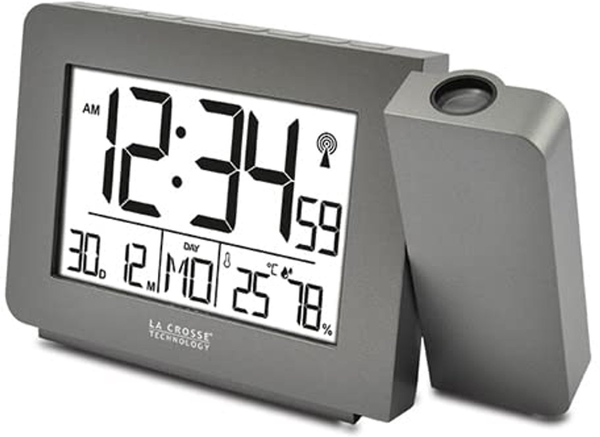 Wekkerradio met projectie en LED-display - Zilverkleurig