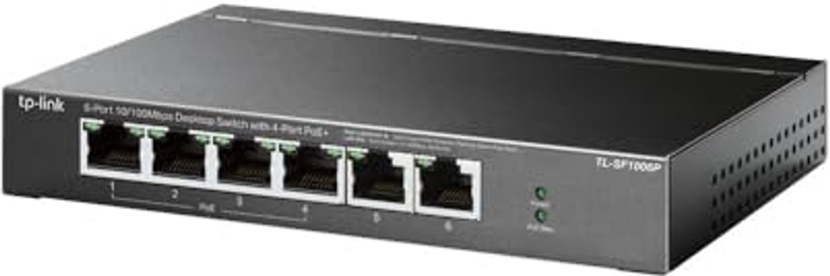 Unmanaged Fast Ethernet Switch met Power over Ethernet (PoE) voor IP-camera's, Toegangspunten en Telefoons