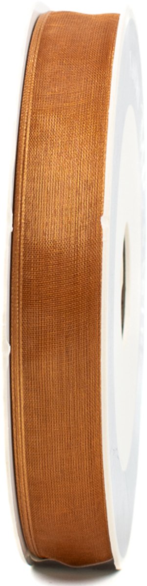 Organza Lint - 15 mm - Lichtbruin - Transparant decoratielint - 50 meter