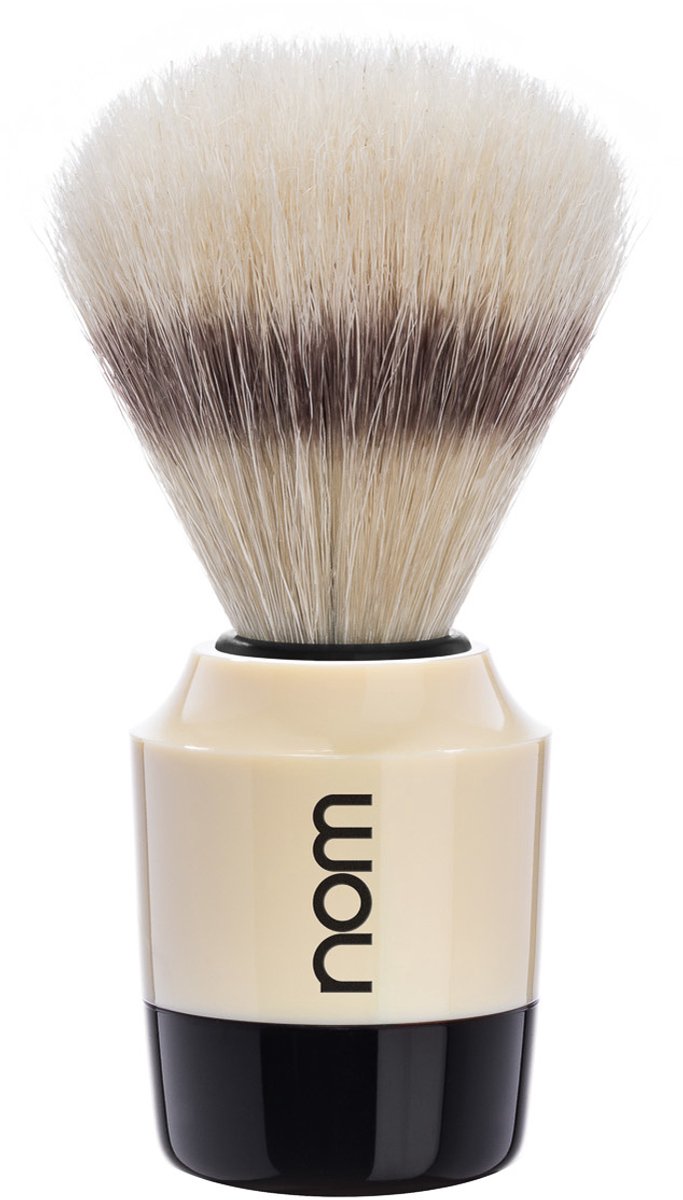 Nom -Scheerkwast -MARTEN41CR -Varkenshaar -Creme/Zwart