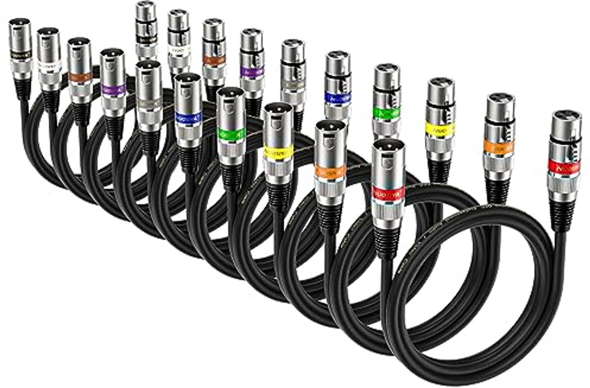 XLR-kabel 1m voor microfoon en audioapparatuur - 10 stuks