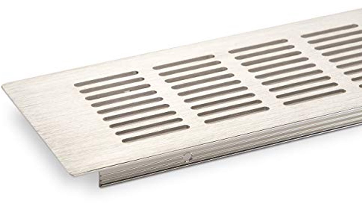 Geperforeerd Ventilatierooster 500 x 80 mm Roestvrij Staal Look