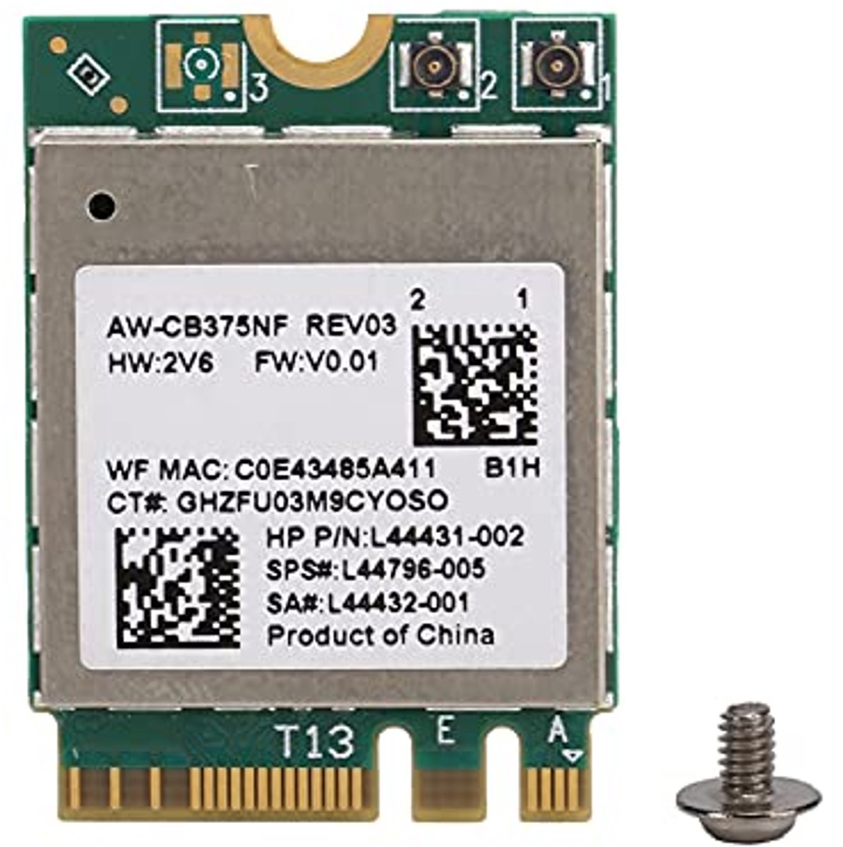 Draadloze Wifi Module 2.4/5.0GHz met Bluetooth 5.0 - M.2 NGFF Netwerkkaart