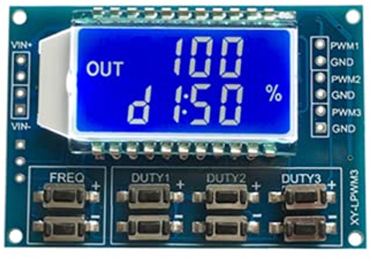 PWM signaal generator met verstelbare frequentie en duty cyclus
