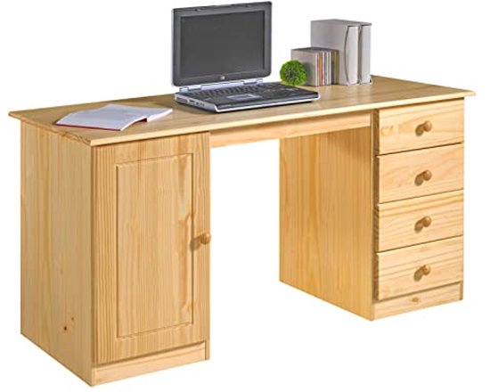 Bureau Milo En Pin Massif Lasuré Brun Foncé Avec 2 Tiroirs à Prix Bureau Milo En Pin Massif Lasuré Brun Foncé Avec 2 Tiroirs à Prix