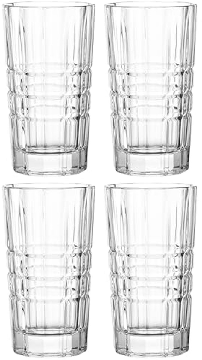 Vaatwasmachinebestendige waterglazen set - 4-delige sapglazen met slijping, 260 ml