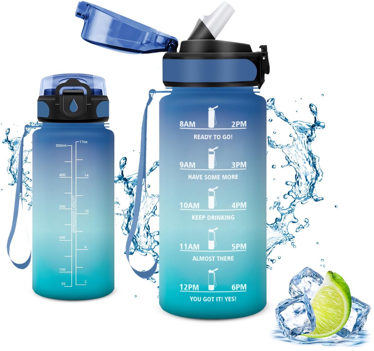 Ibenzoa® Handige en Lekvrije Waterfles met Rietje voor Sport en Outdoor Activiteiten