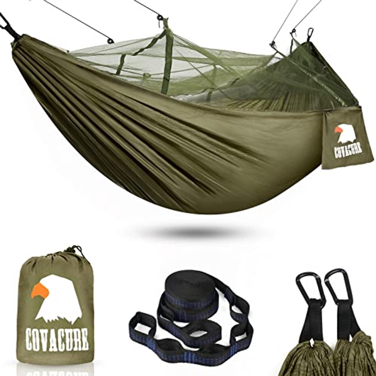 Buitenhangmat met Klamboe - Ultralicht en Ademend Parachute Nylon voor Camping en Trekking