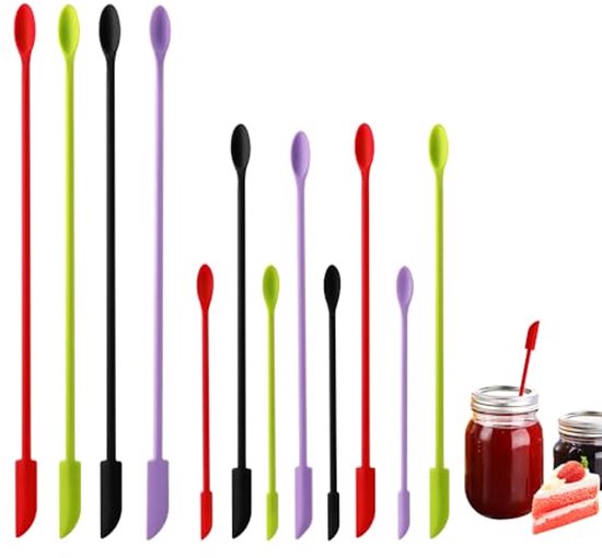 3 stuks mini siliconen spatels, kleine herbruikbare rubberen make-up lepel, cosmetische spatel, kleine handgemaakte keuken schoonheid hars pallet spatel, Get Last Drop