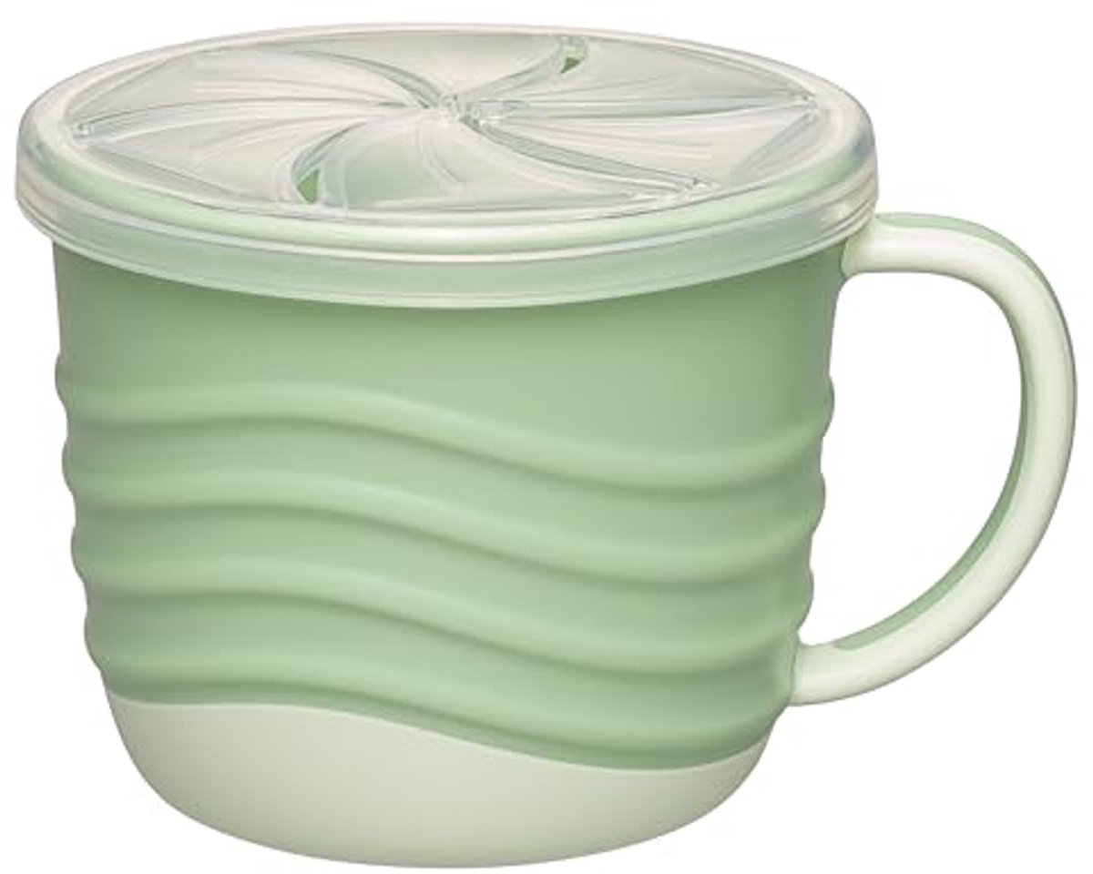 Image of 2-in-1 Snackbox en Drinkbeker voor Baby's - Onbreekbare Snackbeker voor Tot 9 Maanden - Ergonomische Snackbox met Deksel, 250 ml, Groen