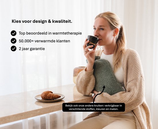 Ølav North – Kruik met Teddy Hug hoes - Incl geschenkverpakking - Tot 6 uur warmte - Warmwaterkruik - 1.8 liter – Sand Beige - Cadeau voor haar, vrouw, vriendin