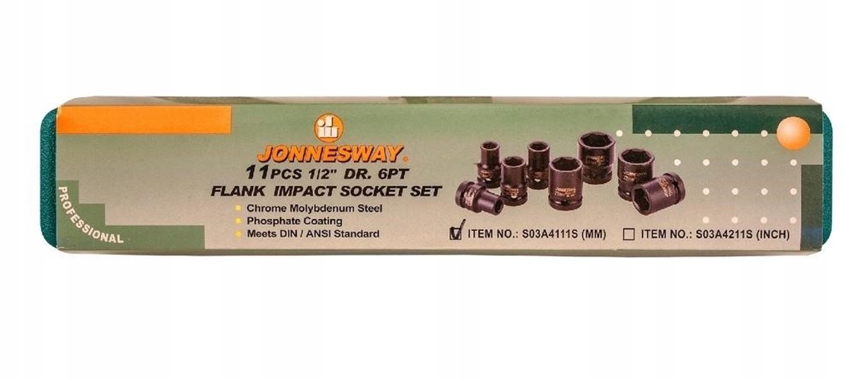 Jonnesway Slagdoppen Set 1/2" 11 Delig
