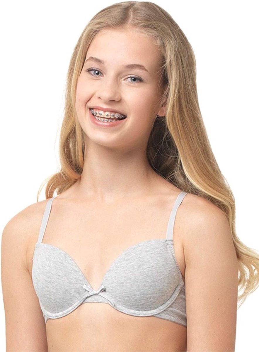 Boobs & Bloomers Anny - meisjes beugel bh - maat 70B - grijs - 30050040