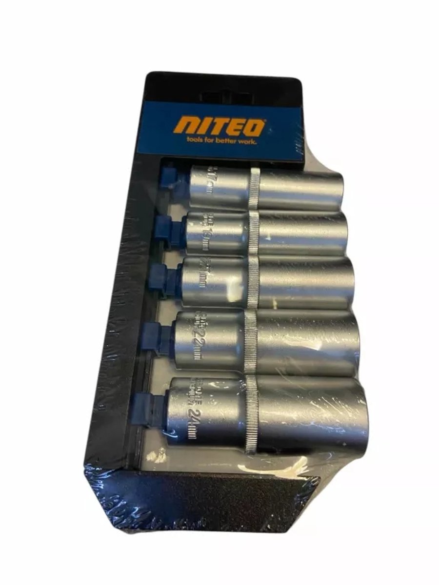 NITEO 5-delige doppenset 1/2" 17/19/21/22/24mm
