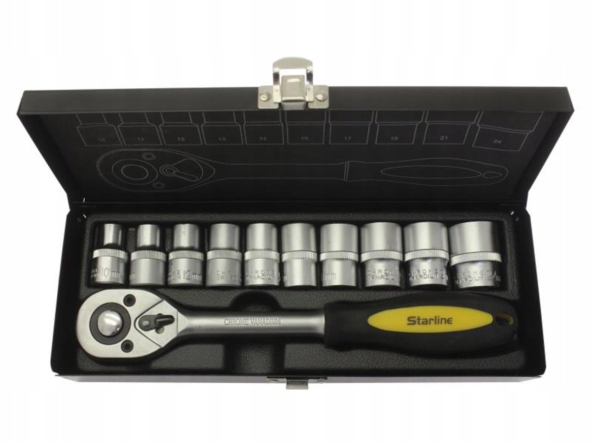Starline 1/2" Ratelset - 11-delig - Chroom-Vanadiumstaal
